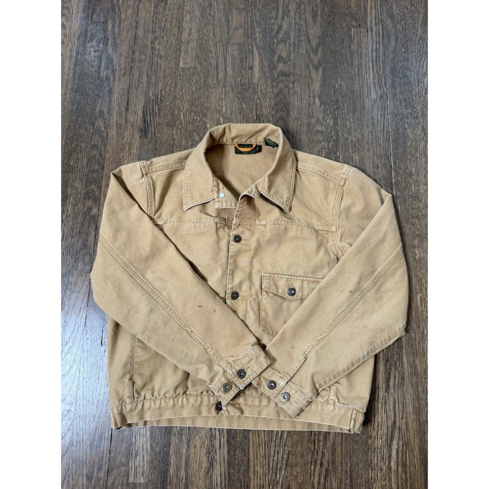 Vintage Timberland Weathergear Canvas Trucker Jacket Mens Small Tan Workwear